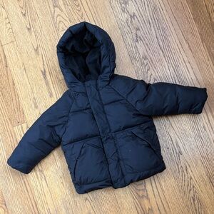 Zara Black Puffer Hooded Kids Jacket